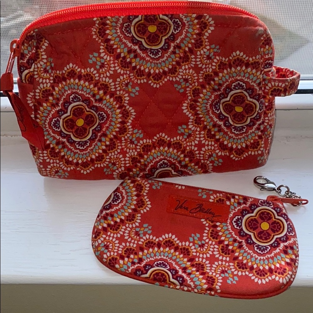 Vera Bradley quilted pouch set